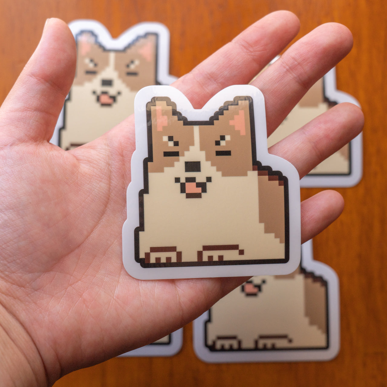 屋外ステッカー: "Pixel Corgi"