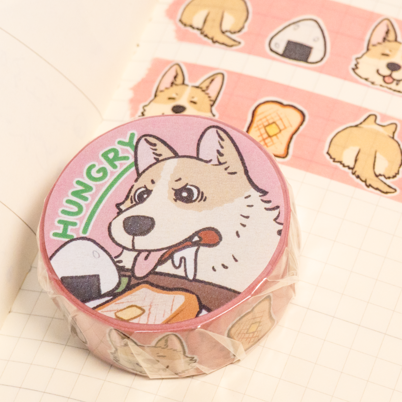 マスキングテープ: "Hungry Corgi"