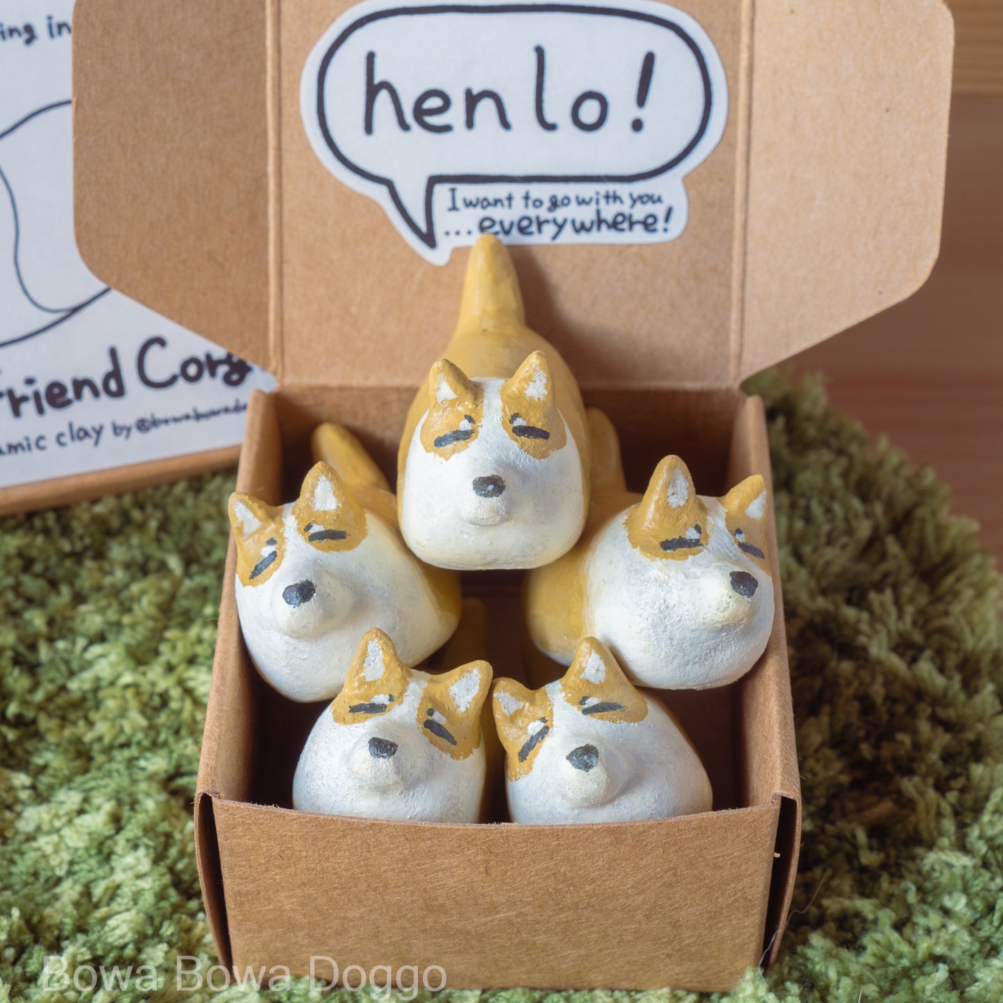 粘土作品: "Desk Friend Corgi"