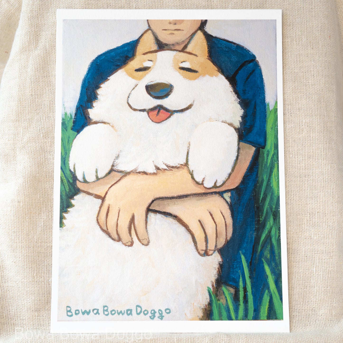 アートプリント: "A big bowa-bowa doggo and a hooman"