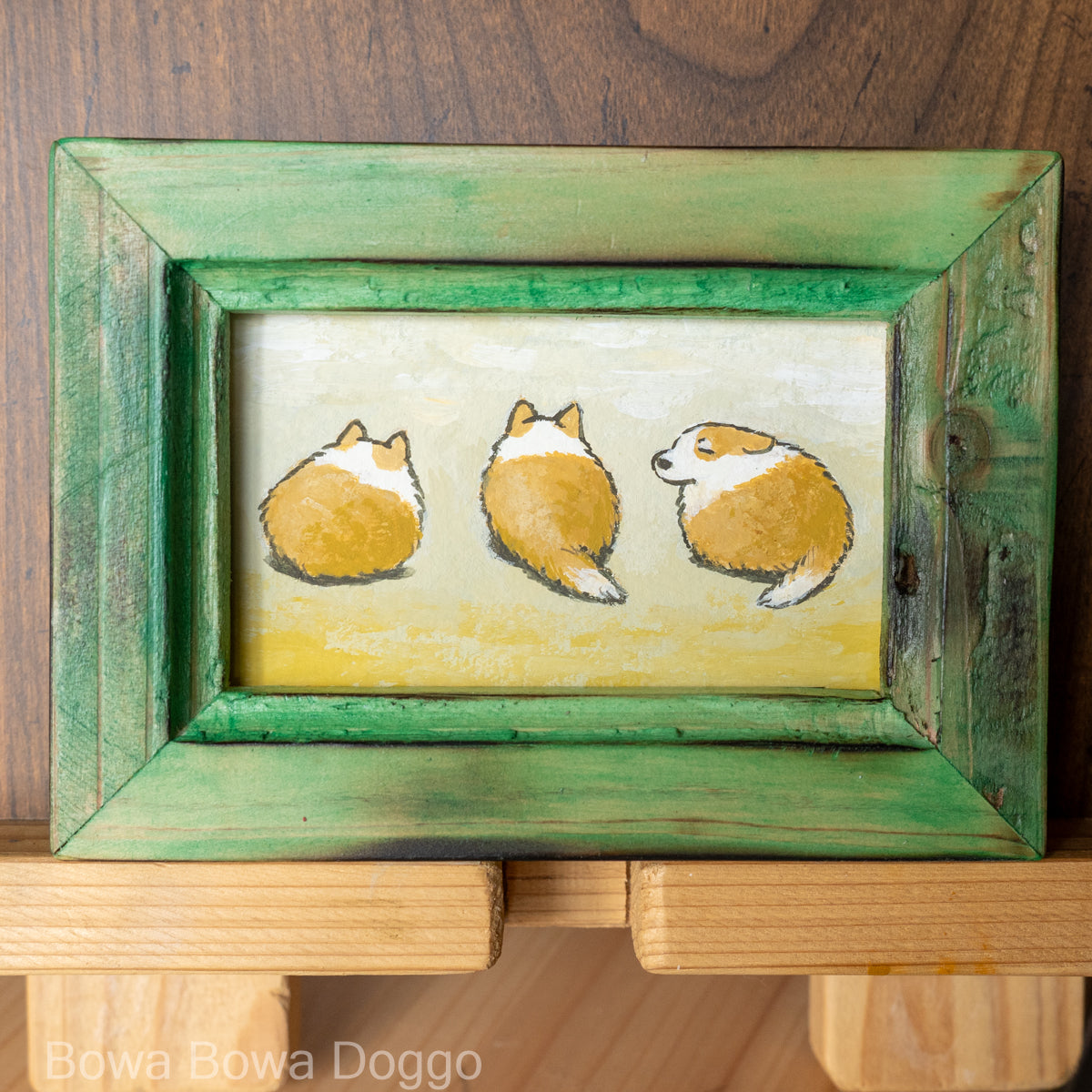 ミニ原画「ころころ、コーギー」