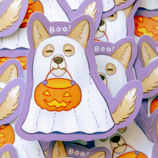 ステッカー: "Ghost Corgi"