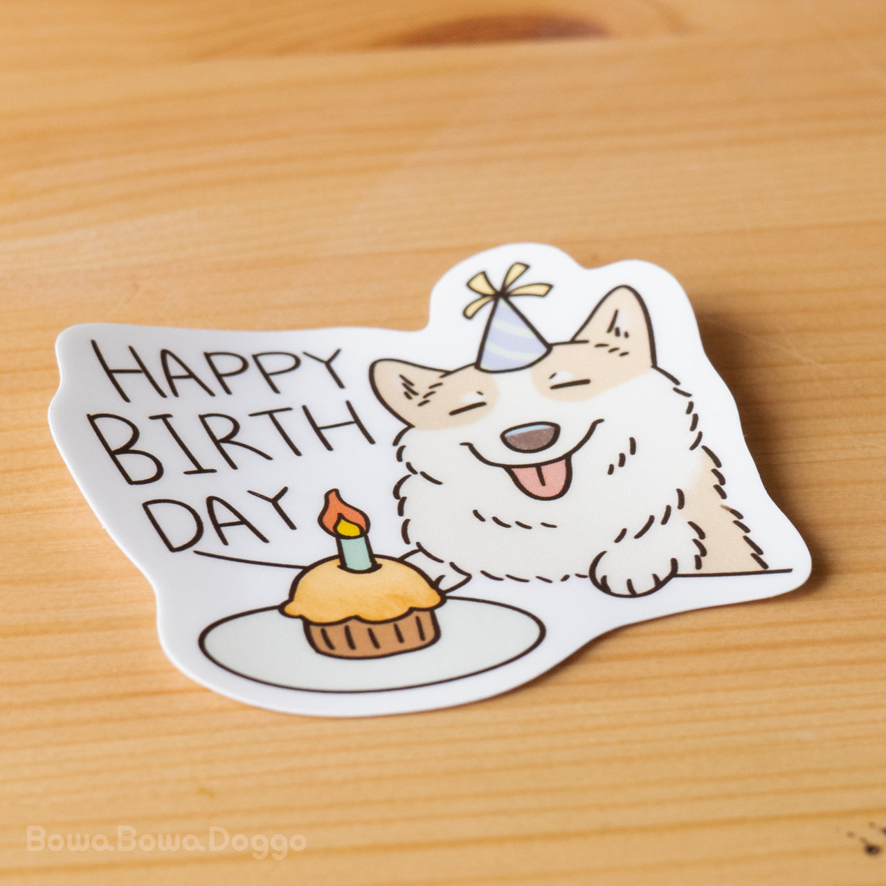 ステッカー: "Birthday Corgi"