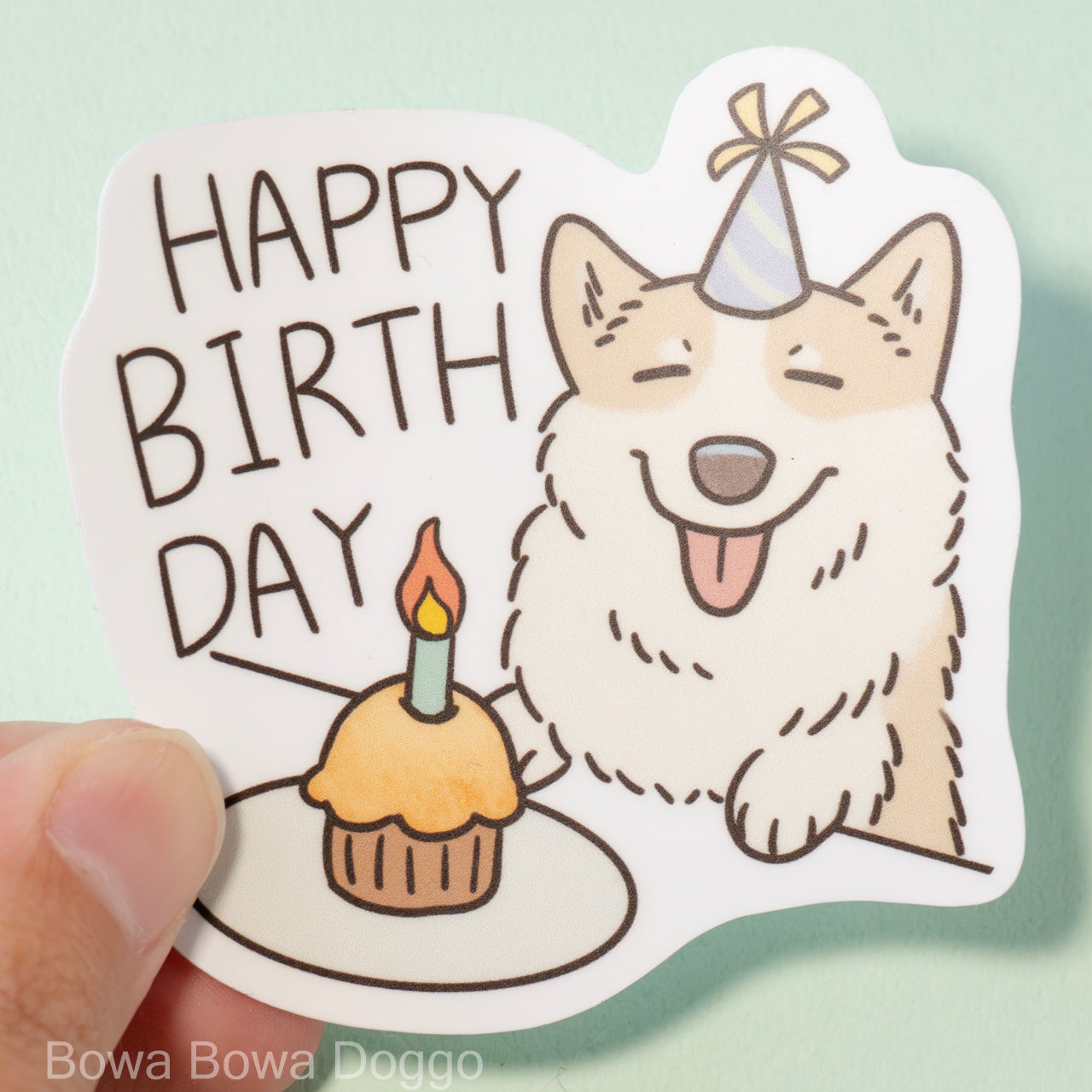 ステッカー: "Birthday Corgi"