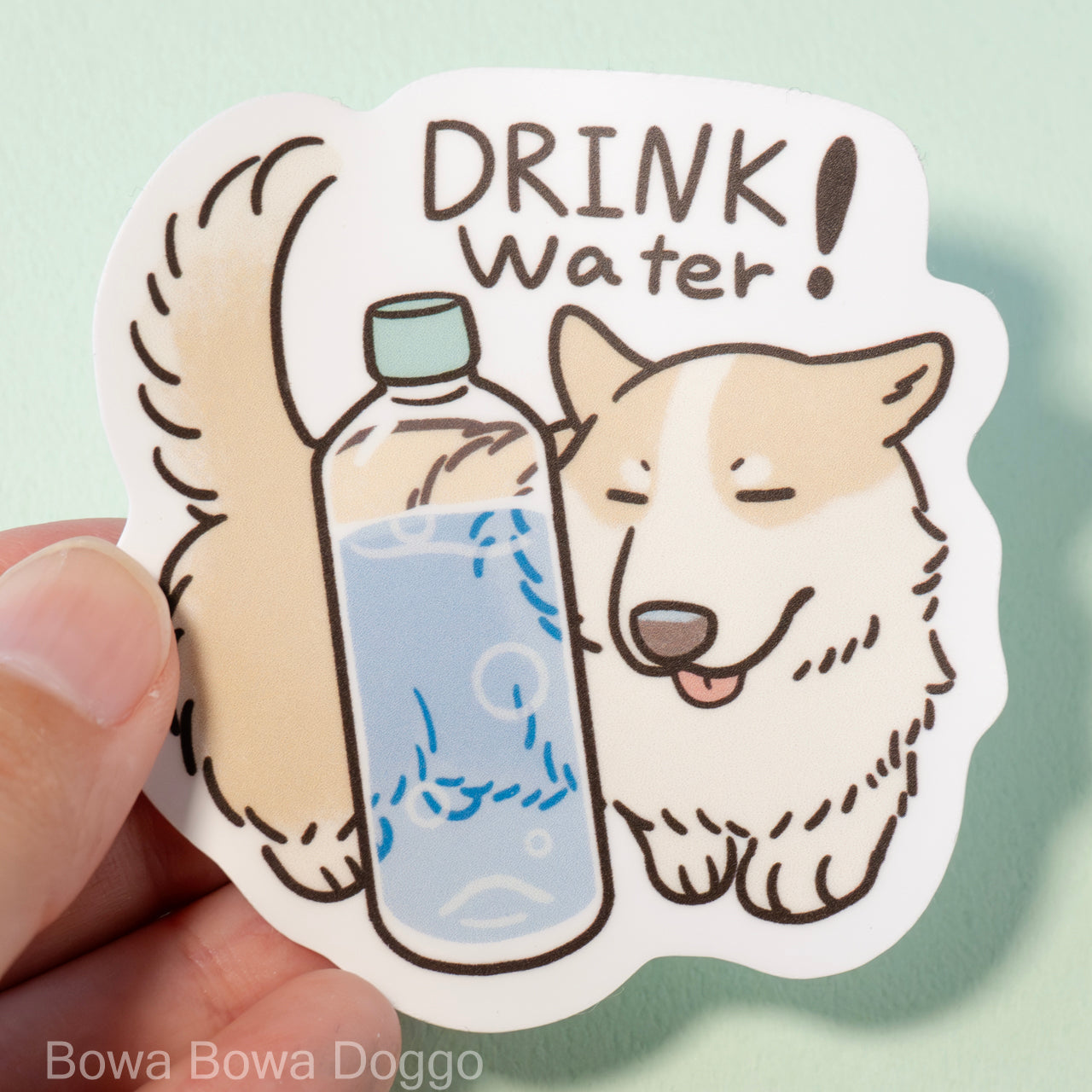 ステッカー: "Corgi's water reminder"