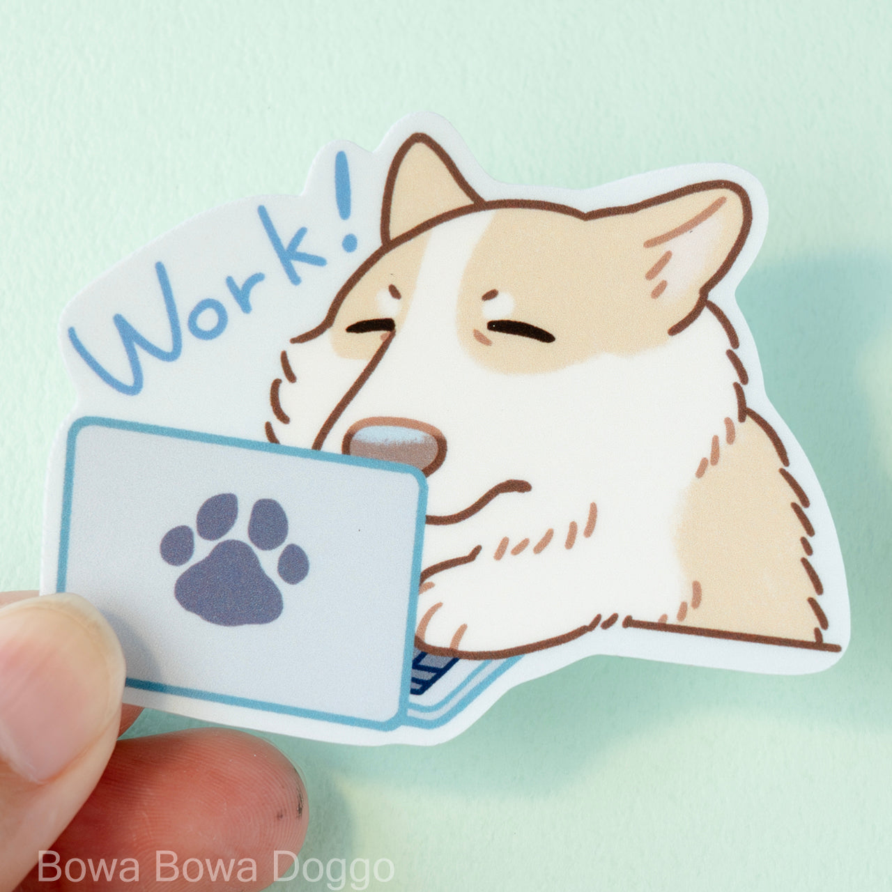 ステッカー: "Working Corgi"