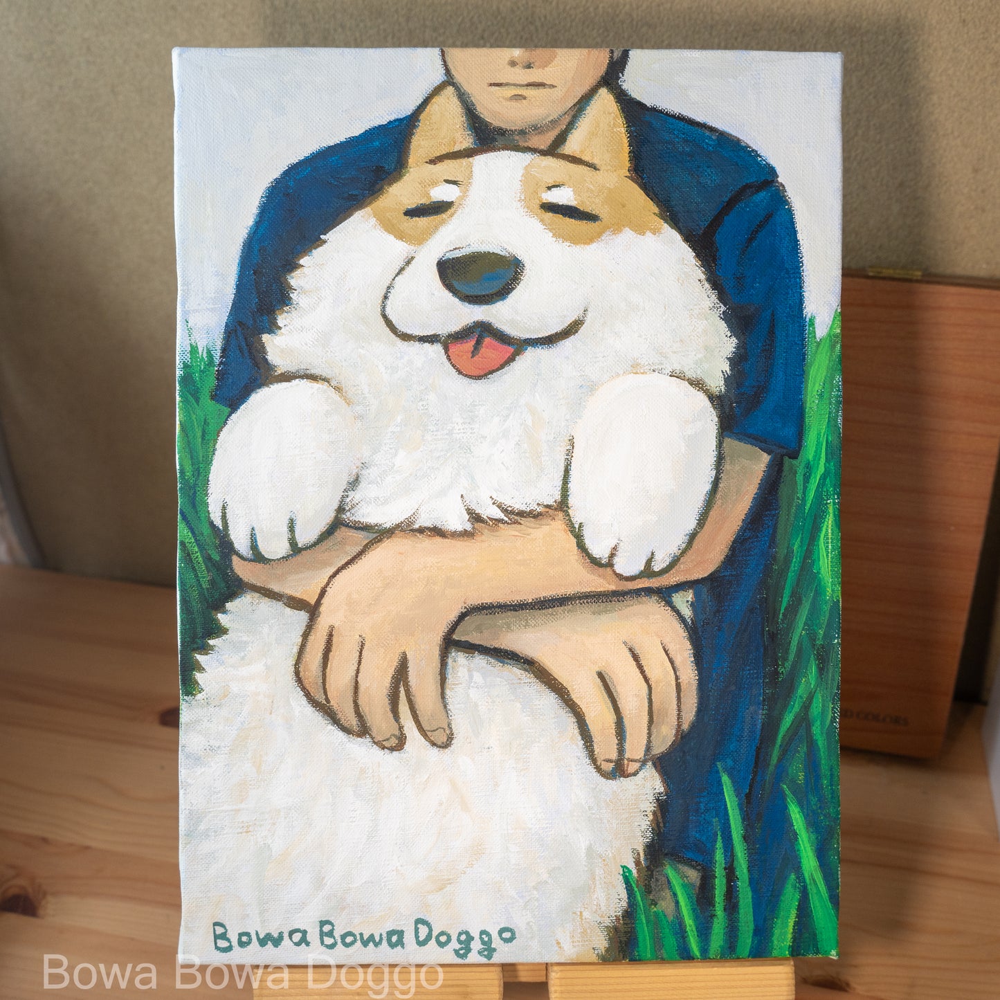 原画: "A big bowa-bowa doggo and a hooman"