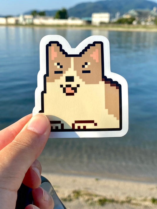 Sticker for outdoor: "Pixel Corgi"